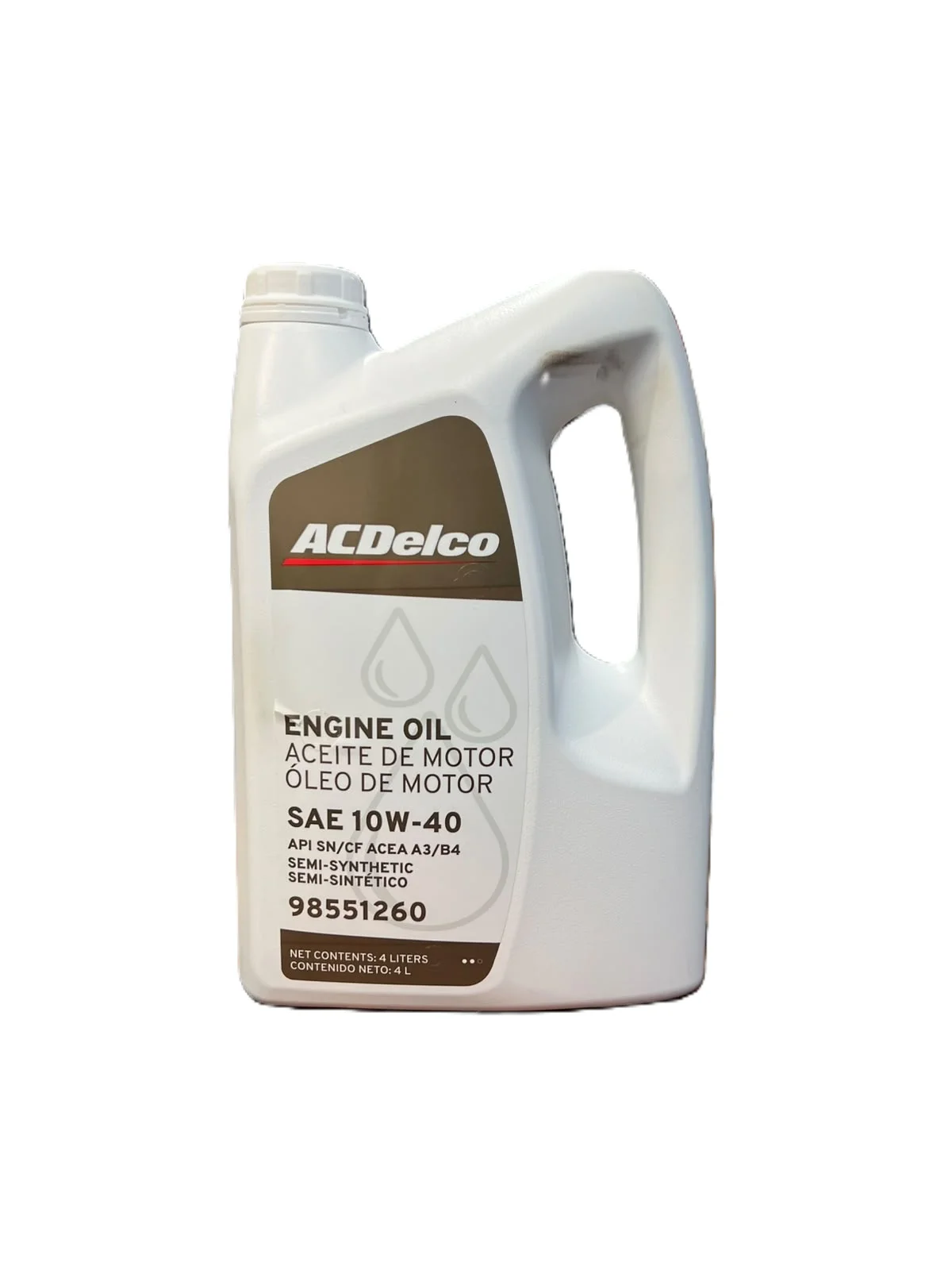 ACEITE MOTOR 10W40 SEMI-SINTETICO 4L ACDELCO