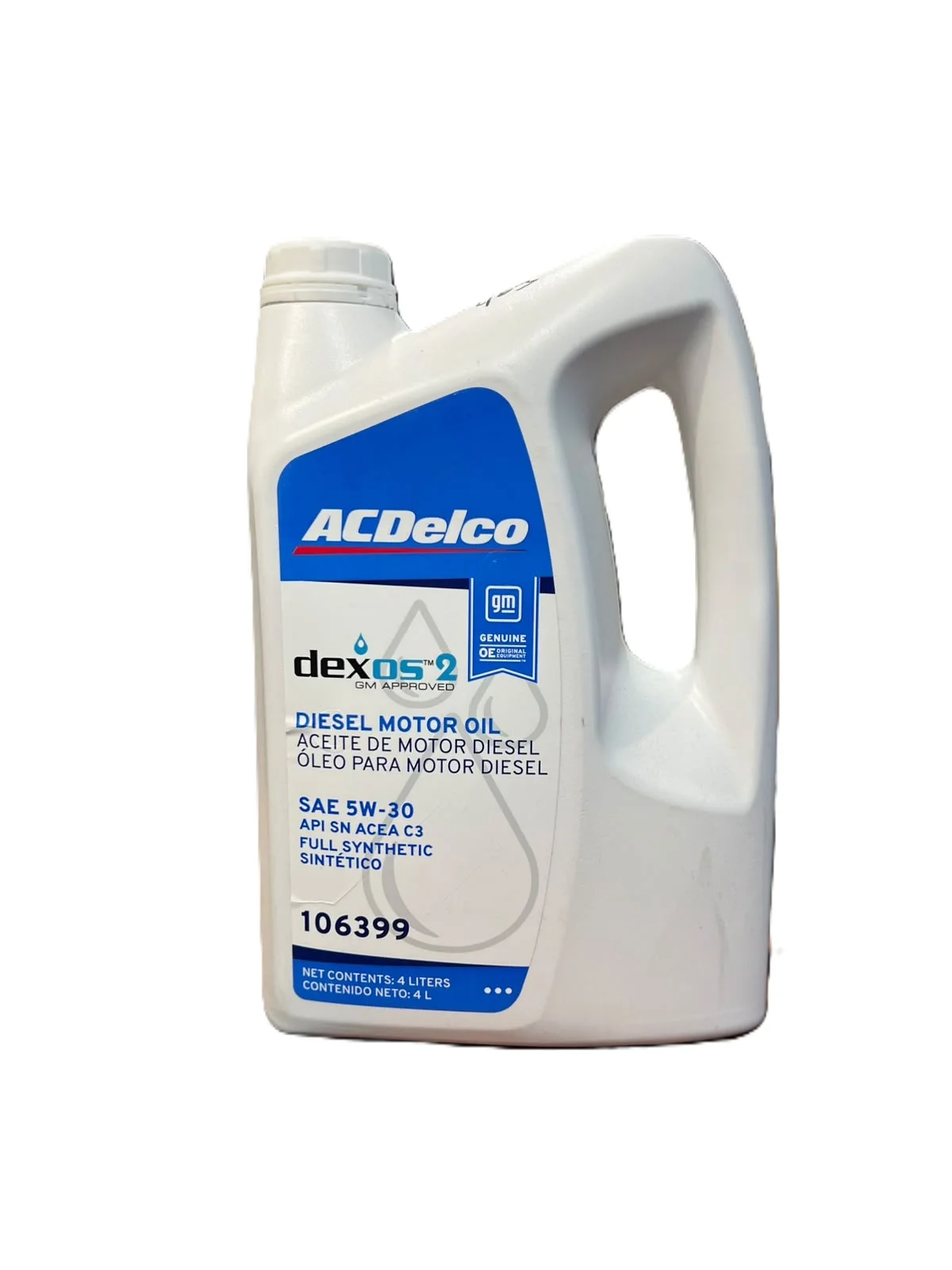 ACEITE MOTOR 5W30 SINTETICO (DEXOS 2 GEN.3) 4L MOTORES DIESEL 